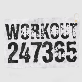 Abgenutzter und kratzter Text Workout 247365 rusti Golfhandtuch