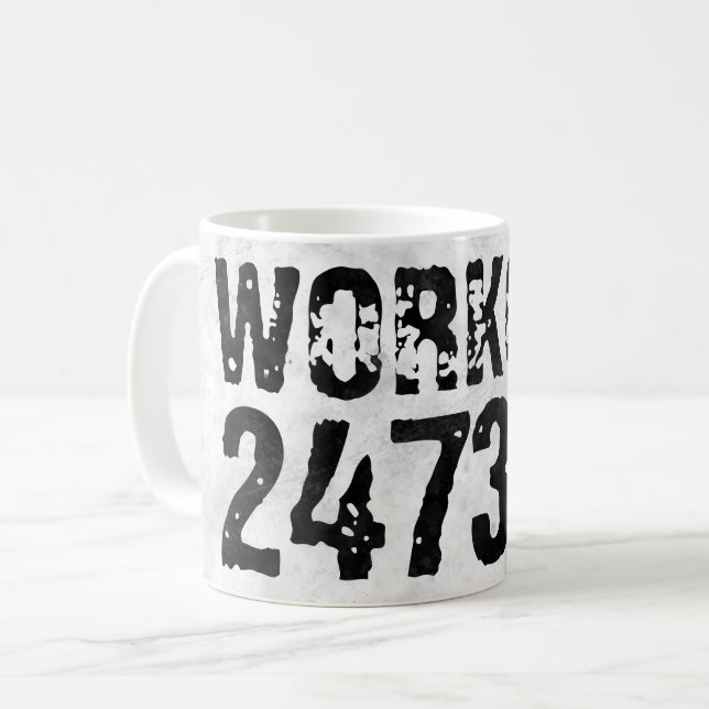Abgenutzter und kratzter Text Workout 247365 rusti Kaffeetasse (Vorderseite Links)