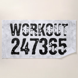 Abgenutzter und kratzter Text Workout 247365 rusti Strandtuch