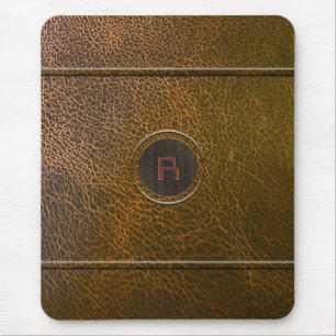 Abgenutztes braunes Lederlook nach Maß Mousepad