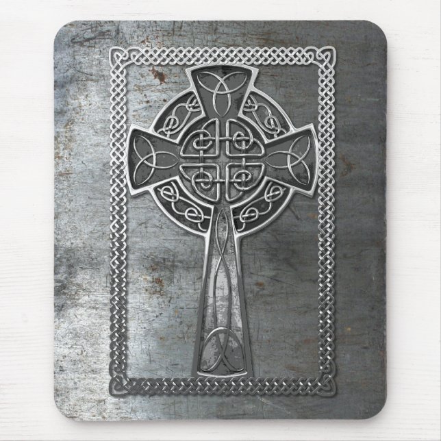 Abgenutztes Metallkreuz Mousepad (Vorne)