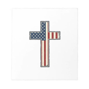 Abgenutztes patriotisches Kreuz-Vektordesign_1 Notizblock