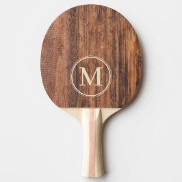 Abgenutztes Schneidbrett Monogramm Tischtennis Schläger
