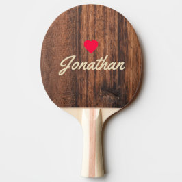 Abgenutztes Schneidbrett Vintage Herz Signatur Tischtennis Schläger