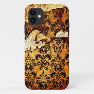 Abgenutztes Vintage-Grunge-Damaskusmuster Case-Mate iPhone Hülle