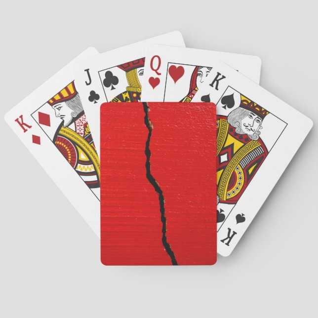 Abgeplatzte rote Farbe Spielkarten (Rückseite)
