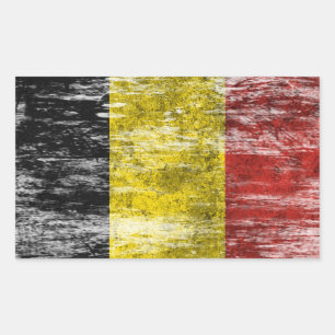 Abgeriebene und getragene belgische Flagge Rechteckiger Aufkleber