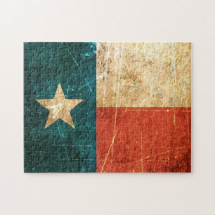 Abgeriebene und getragene Texas-Flagge Puzzle