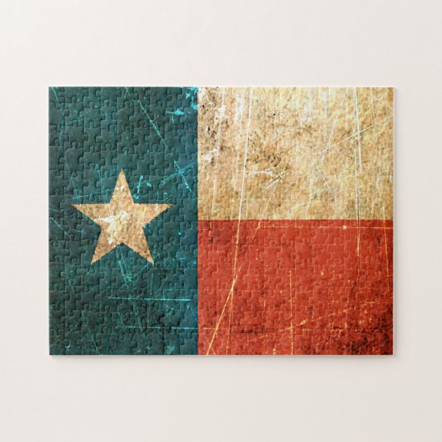 Abgeriebene und getragene Texas-Flagge Puzzle (Horizontal)