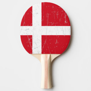 Abgeriebene und verkratzte dänische Flagge Tischtennis Schläger