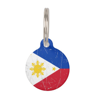 Abgeriebene und verkratzte philippinische Flagge Tiermarke