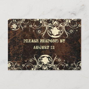 Abgeriebenes Leder und Spitze UAWG mit Umschlägen RSVP Karte
