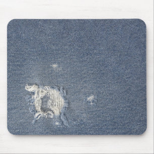 Abgeruftes Denim-Loch Mousepad