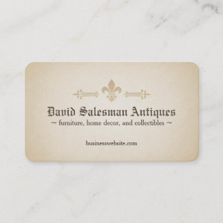 Abgerundete Ecken Fleur-de-lis Vintage-Look Visitenkarte