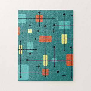 Abgerundete Rechtecke Quadrate Türkis Puzzle
