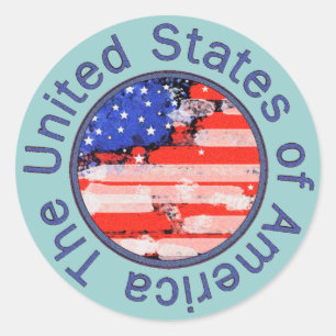 abgerundete US-Flagge Runder Aufkleber