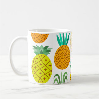 Abgeschiedene Ananas: Vintages nahtloses Muster. Kaffeetasse