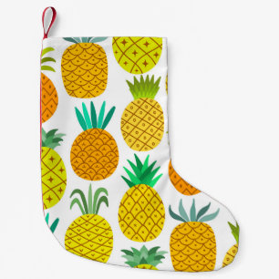Abgeschiedene Ananas: Vintages nahtloses Muster. Kleiner Weihnachtsstrumpf