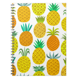 Abgeschiedene Ananas: Vintages nahtloses Muster. Notizblock