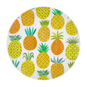 Abgeschiedene Ananas: Vintages nahtloses Muster. Schneidebrett