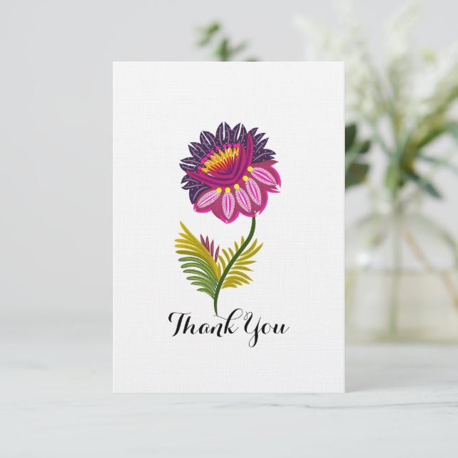Abgeschiedene Blume Dankeskarte (Stehend Vorderseite)
