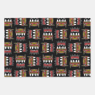 Abgeschiedene Illustration von Dämonenkopf Geschenkpapier Set