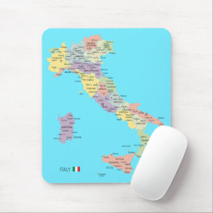 Abgeschiedene Karte der Regionen Italiens Mousepad