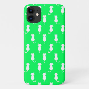 Abgeschiedene weiße Katze im Aqua Green Polka Dot  Case-Mate iPhone Hülle