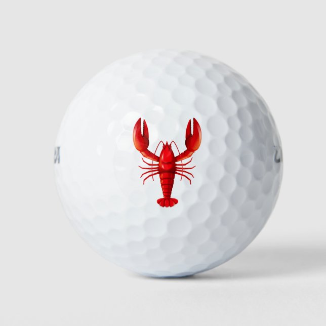 Abgeschiedener roter Hummer Golfball (Vorderseite)