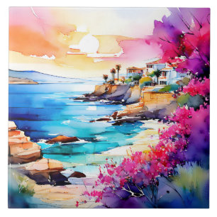 "Abgeschiedener Strand" Fliese