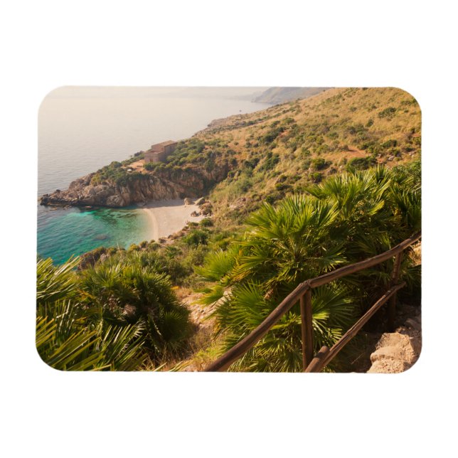 Abgeschiedener Strand in Lo Zingaro, Sizilien Magnet (Horizontal)