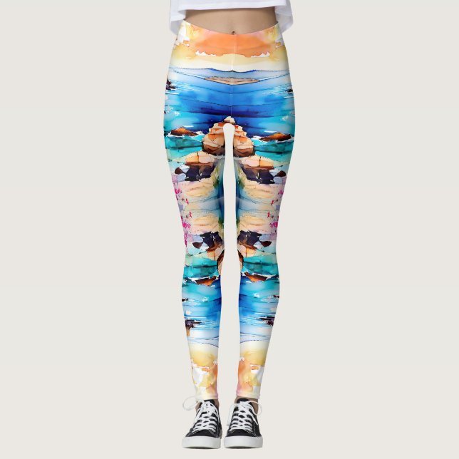 "Abgeschiedener Strand" Leggings (Vorderseite)