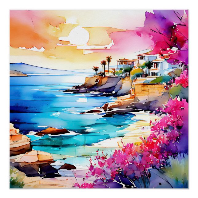 "Abgeschiedener Strand" Poster (Vorderseite)