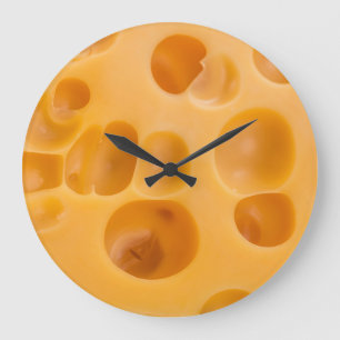 Abgeschiedenes Käsestück, schönes Design Große Wanduhr