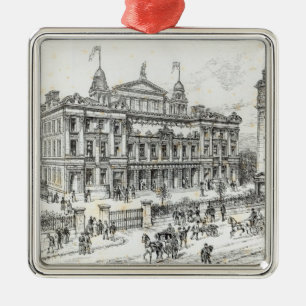 Abgeschlossene Gebäude des Palastes der Leute Silbernes Ornament