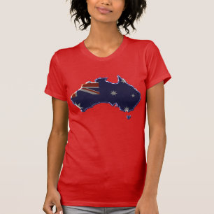 Abgeschrägte Flaggenkarte von Australien T-Shirt