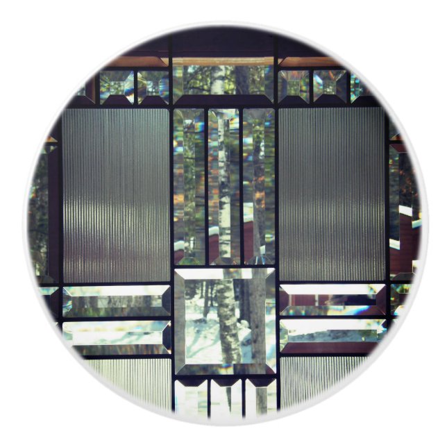 Abgeschrägtes metallisches Silber des Glas- und Keramikknauf (Vorderseite)