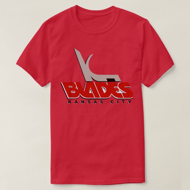 Abgesehen von Kansas City Blades IHL Hockey 1990 T-Shirt (Design vorne)