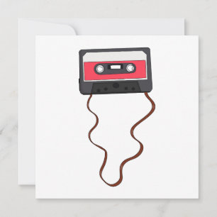 Abgespulte Kassette Mixtape Retro Vintage Einladung