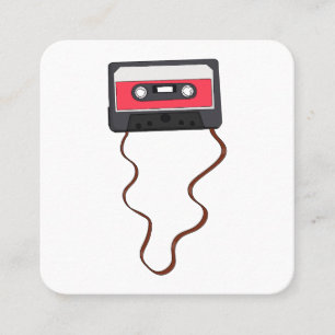 Abgespulte Kassette Mixtape Retro Vintage Quadratische Visitenkarte