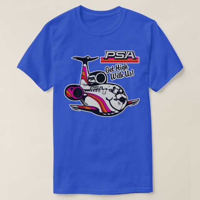 Abgestorbene PSA Airlines erhalten hohen 70er 80er T-Shirt (Design vorne)