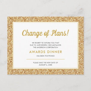 Abgestorbener Gold-Glitzer Postkarte