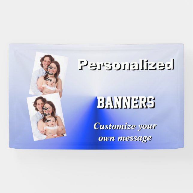 Abgestufte hellblaue Fotoschablone Banner (Horizontal)