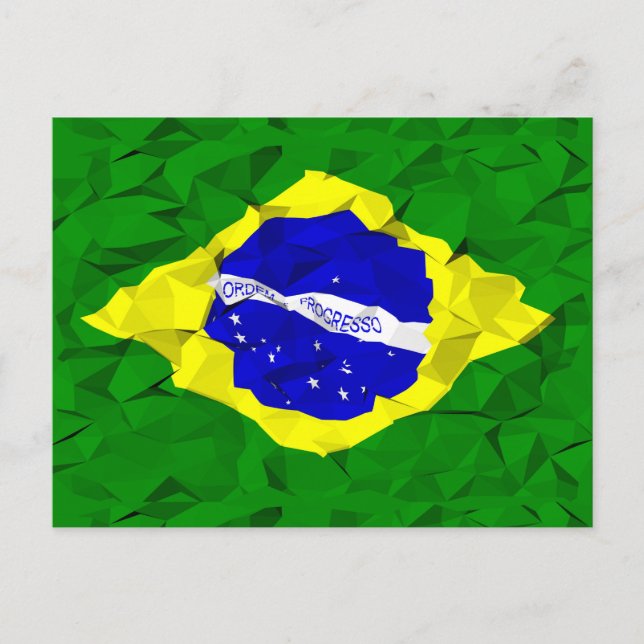 abgestürzte brasilianische Flagge Postkarte (Vorderseite)