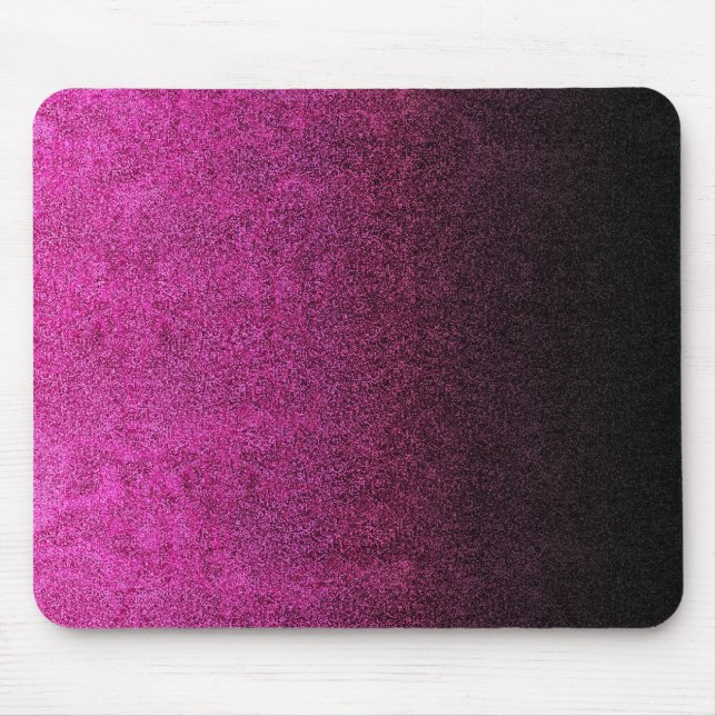 Abgestürzter rosa und schwarzer Glitzer Mousepad (Vorne)