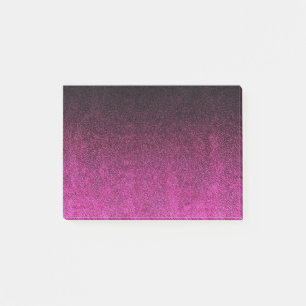 Abgestürzter rosa und schwarzer Glitzer Post-it Klebezettel