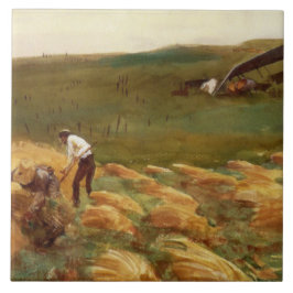 Abgestürztes Flugzeug (von John Singer Sargent) Fliese