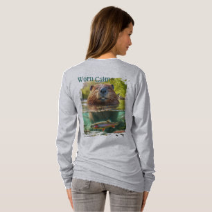 Abgetragen Calm Hirsch und Biber am Trout Creek T-Shirt