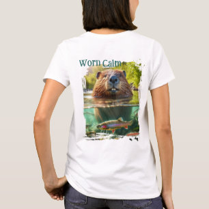 Abgetragen Calm   Hirsch und Biber am Trout Creek  T-Shirt
