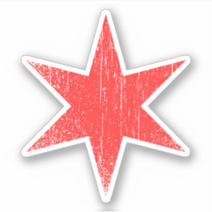 Abgetragener Chicagoer Sternaufkleber Aufkleber